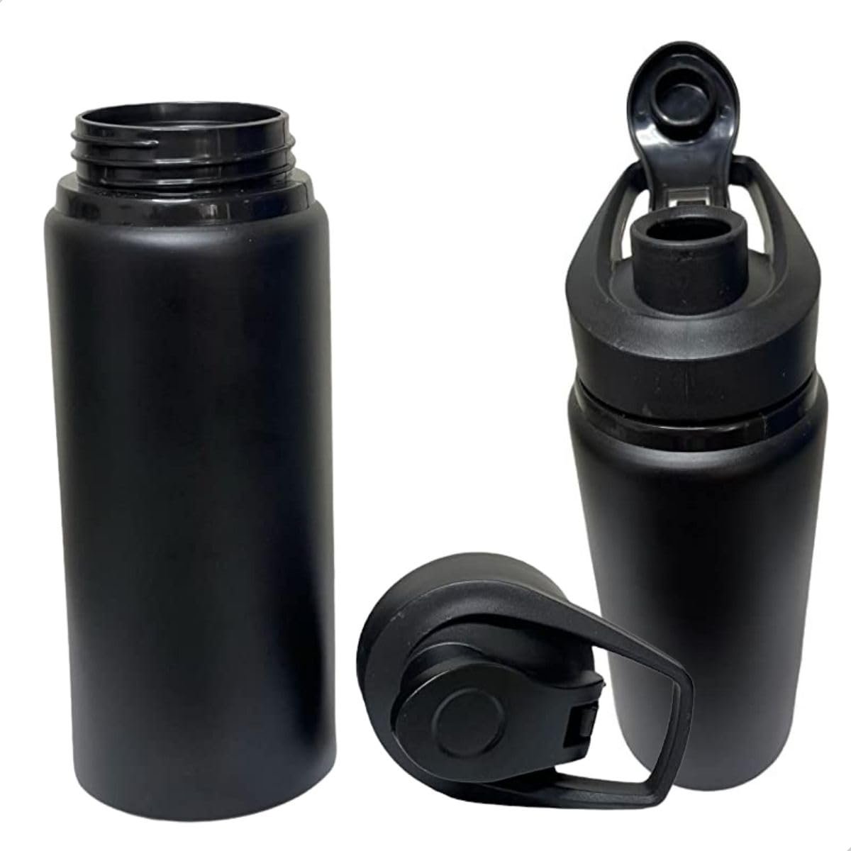 Stainless Steel Black Colour Sipper Bottle with Handle 750 ml